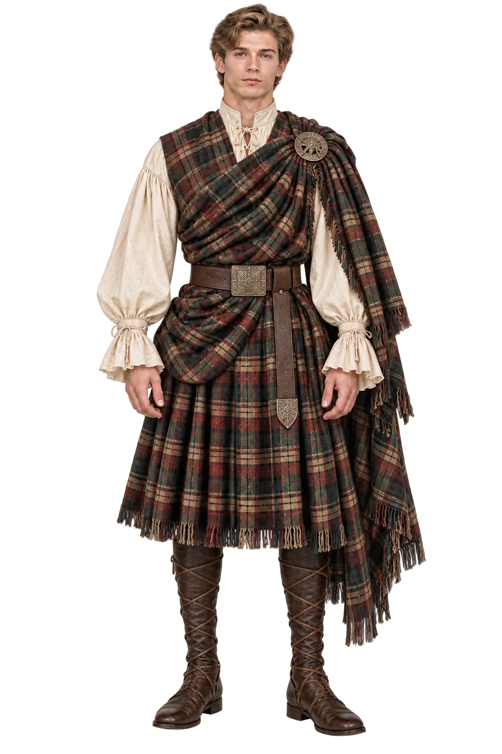 Erkek — 1700 — Erkek Büyük Kilt'i / Kemerli Ekose Kumaşı