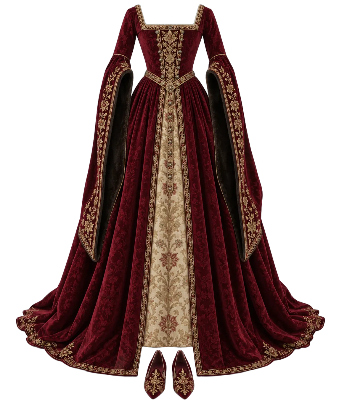1450 Burgundian Gown — Burgundy / Western Europe