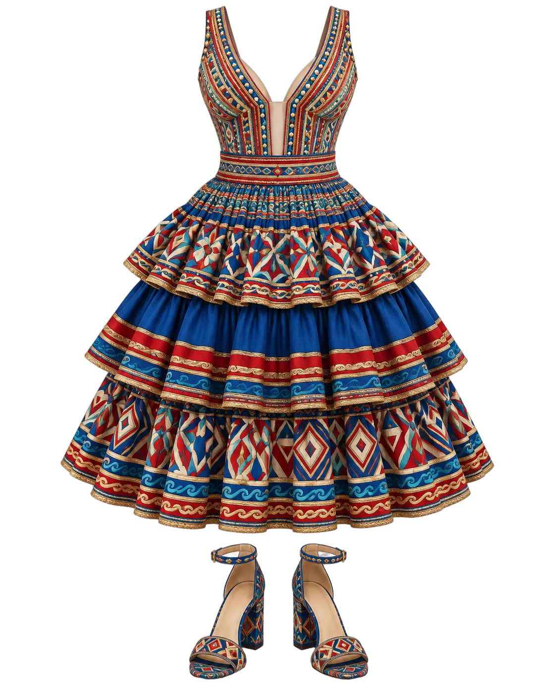 bc 1600 Minoan Flounced Dress — Crete / Minoan Civilization
