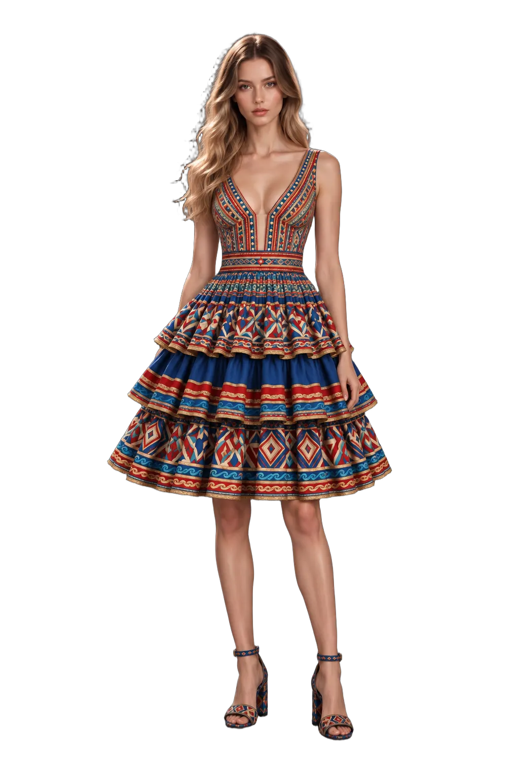 Woman — BC 1600 — bc 1600 Minoan Flounced Dress