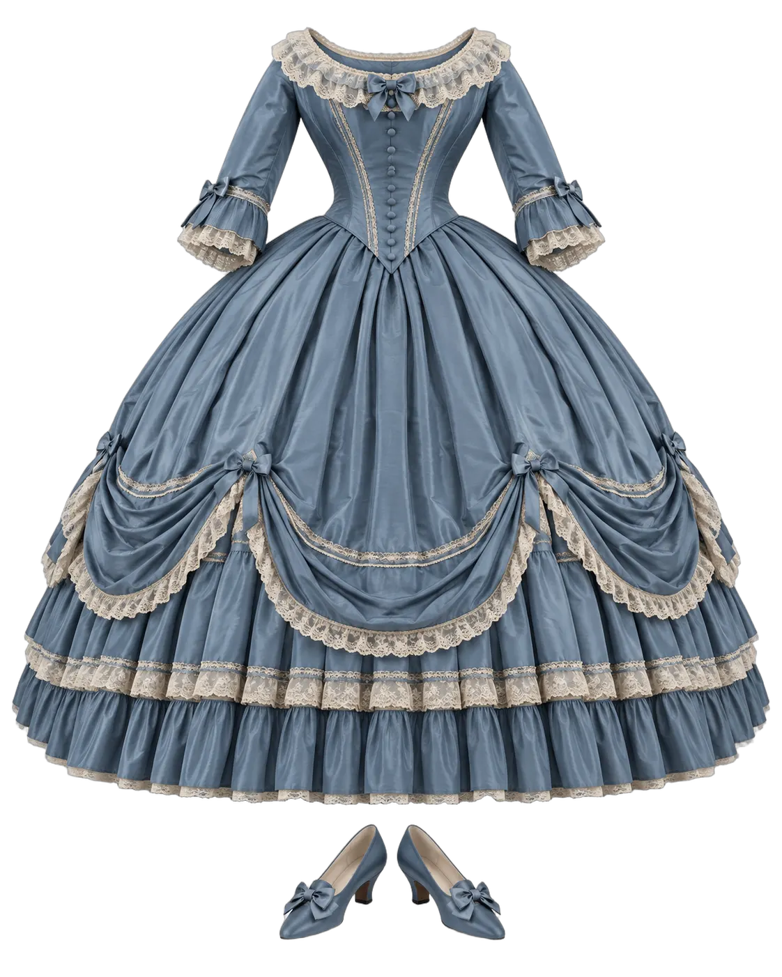 1856 Crinoline Dress Look — Europe