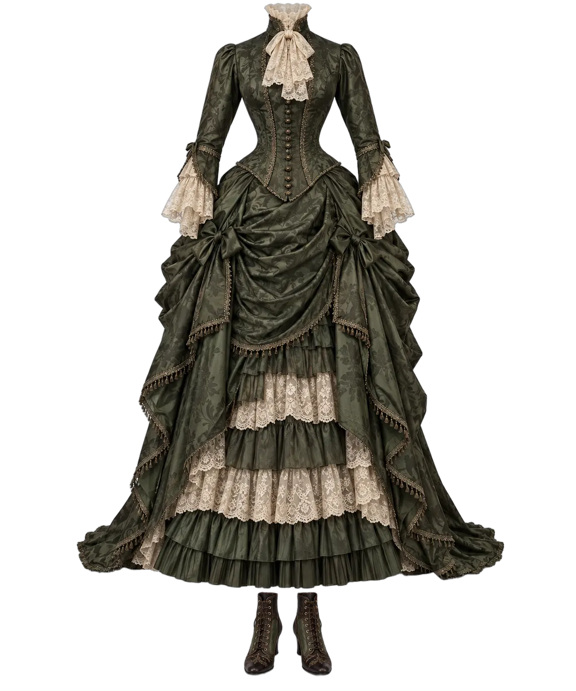 1870 Bustle Dress Look — Europe / United States