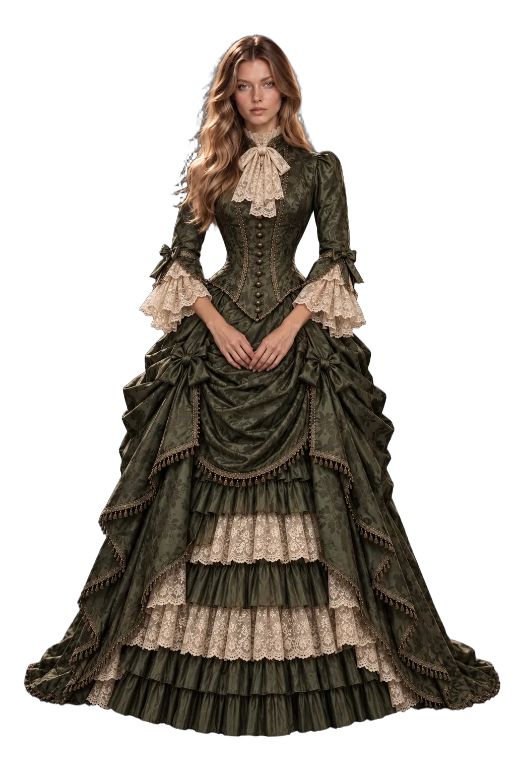 Woman — 1870 — 1870 Bustle Dress Look