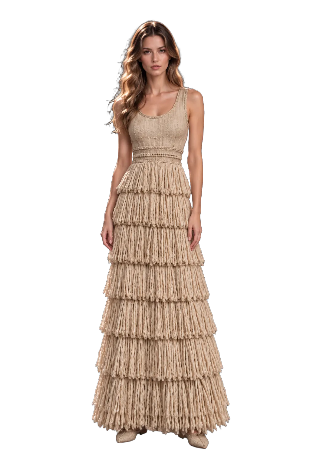 Woman — BC 2400 — bc 2400 Kaunakes Fringed Mesopotamian Dress